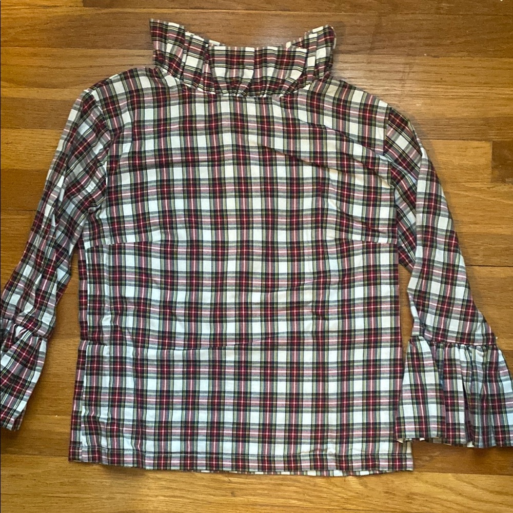 Elizabeth Wilson designs Christmas plaid katherine top small